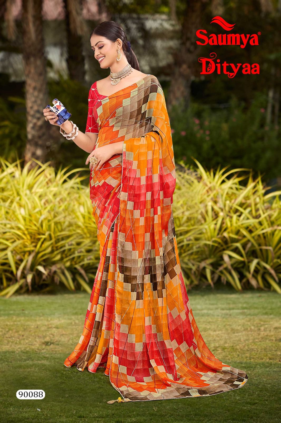 Ditya By Saumya Printed Daily Wear Georgette Sarees Wholesale Price In Surat